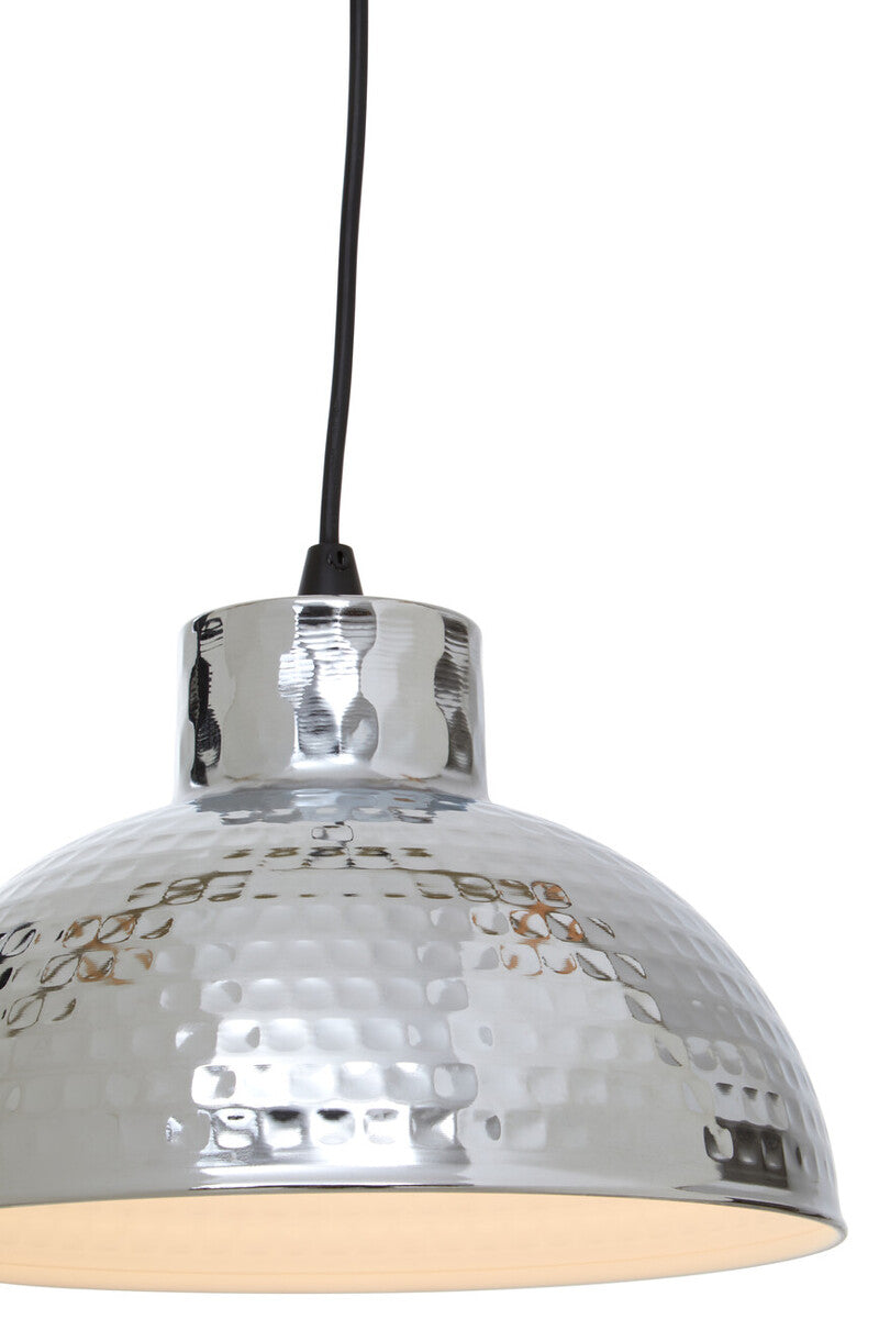Orsina New Foundry Chrome Hammered Iron Pendant Light – Industrial