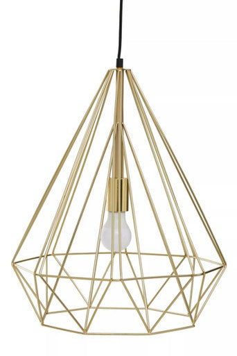 Orsina Wyra Champagne Gold Conical Pendant Light – Modern Cage Design