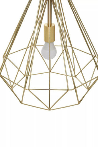 Orsina Wyra Champagne Gold Conical Pendant Light – Modern Cage Design