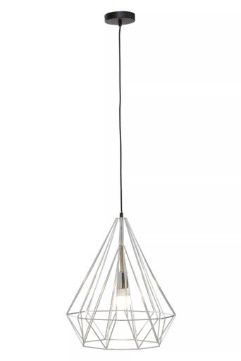 Orsina Wyra Chrome Conical Pendant Light – Modern Geometric Lighting