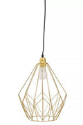 Orsina Wyra Champagne Gold Geometric Pendant Light – Iron Frame Chandelier