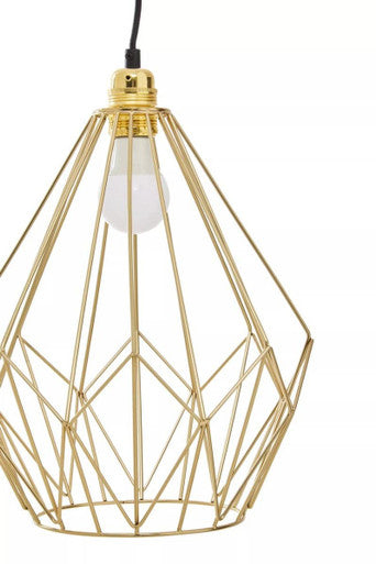 Orsina Wyra Champagne Gold Geometric Pendant Light – Iron Frame Chandelier