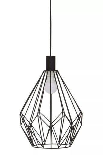 Orsina Wyra Geometric Pendant Light – Black Iron Frame Industrial Decor
