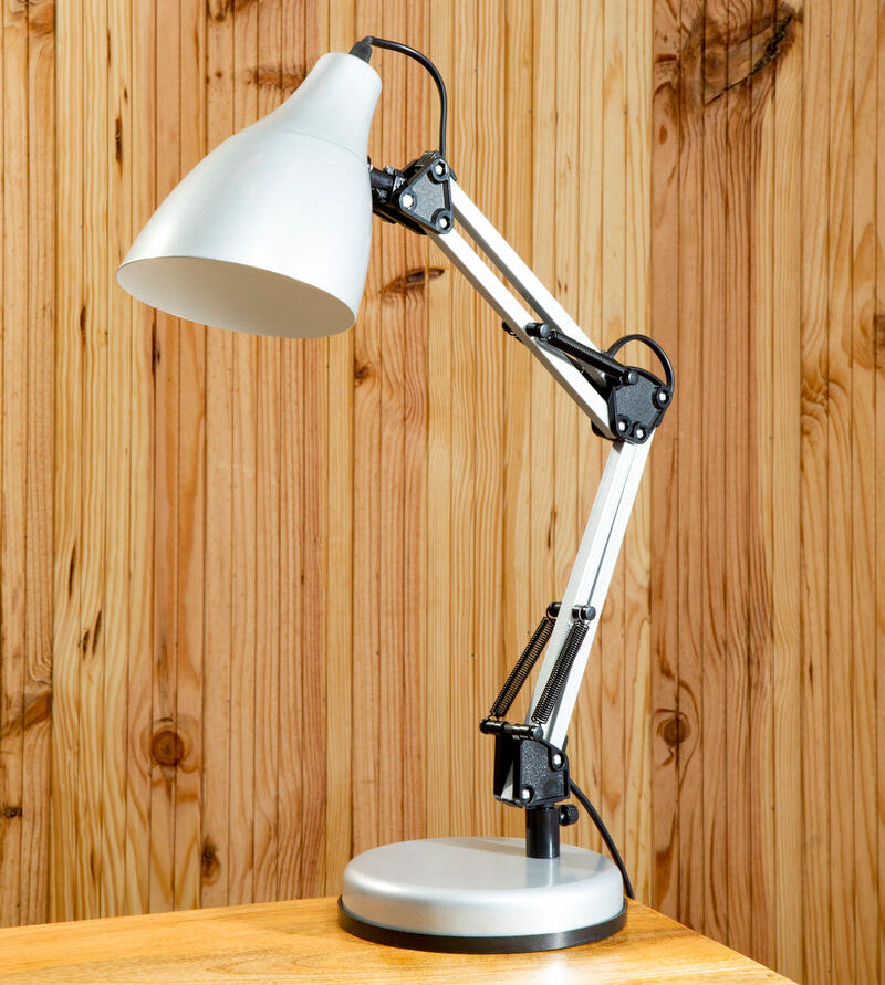 Orsina Finley Silver Desk Lamp – Adjustable Iron Task Light