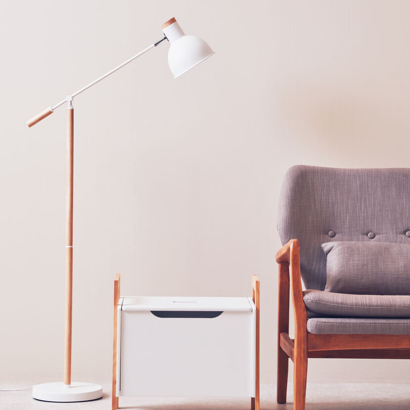 Orsina Stockholm Matte White Floor Lamp – Adjustable Nordic Reading Light