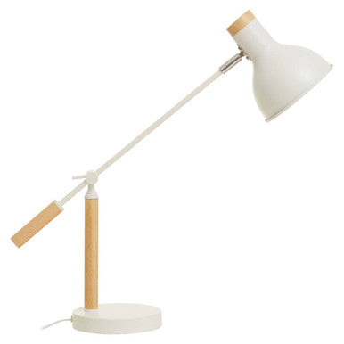 Orsina Stockholm Matte White Table Lamp – Nordic Wood Desk Lighting