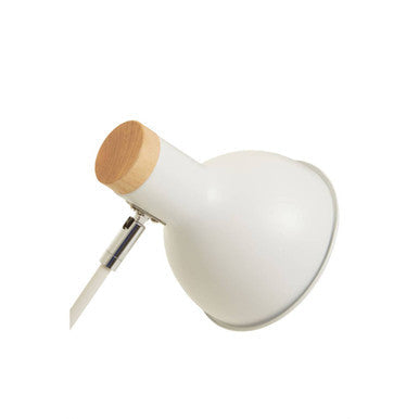 Orsina Stockholm Matte White Table Lamp – Nordic Wood Desk Lighting