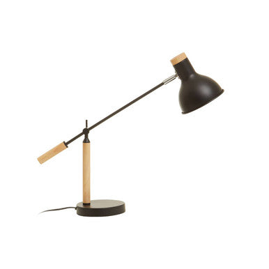 Orsina Stockholm Matte Black Table Lamp | Adjustable Wood Desk Light