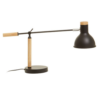 Orsina Stockholm Matte Black Table Lamp | Adjustable Wood Desk Light
