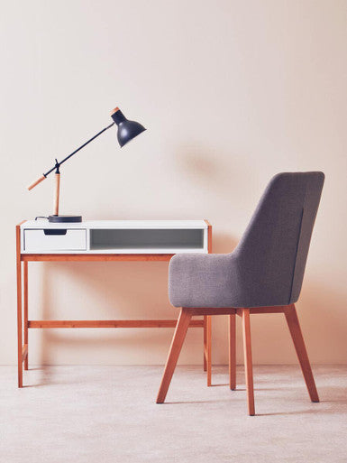 Orsina Stockholm Matte Black Table Lamp | Adjustable Wood Desk Light