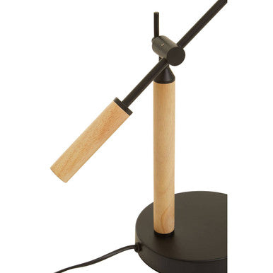 Orsina Stockholm Matte Black Table Lamp | Adjustable Wood Desk Light
