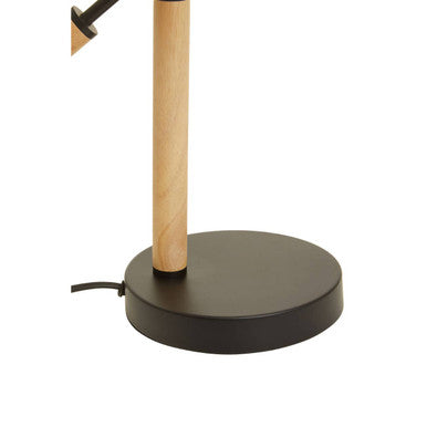 Orsina Stockholm Matte Black Table Lamp | Adjustable Wood Desk Light