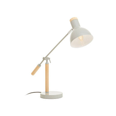 Orsina Stockholm Matte Grey Table Lamp – Adjustable Wood Desk Lamp