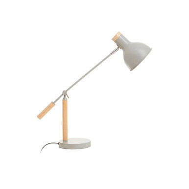Orsina Stockholm Matte Grey Table Lamp – Adjustable Wood Desk Lamp