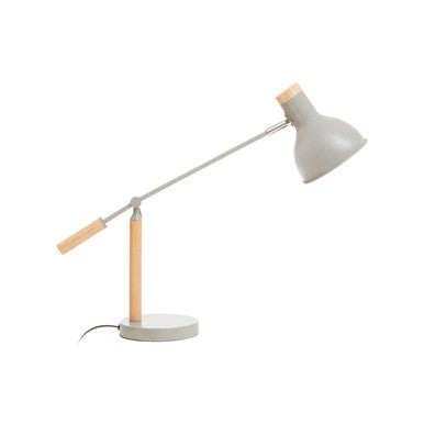Orsina Stockholm Matte Grey Table Lamp – Adjustable Wood Desk Lamp