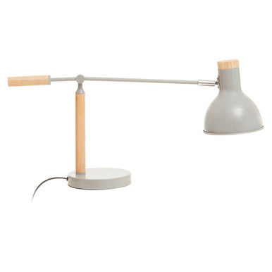 Orsina Stockholm Matte Grey Table Lamp – Adjustable Wood Desk Lamp
