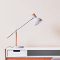 Orsina Stockholm Matte Grey Table Lamp – Adjustable Wood Desk Lamp
