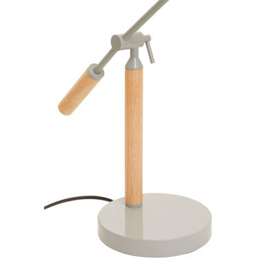 Orsina Stockholm Matte Grey Table Lamp – Adjustable Wood Desk Lamp