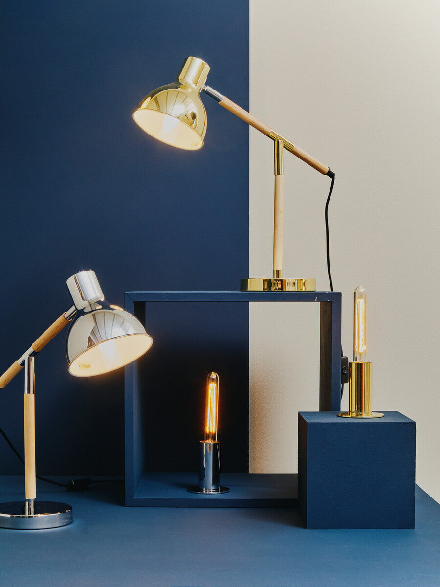 Orsina Stockholm Table Lamp – Shiny Brass Finish with Glass Globe