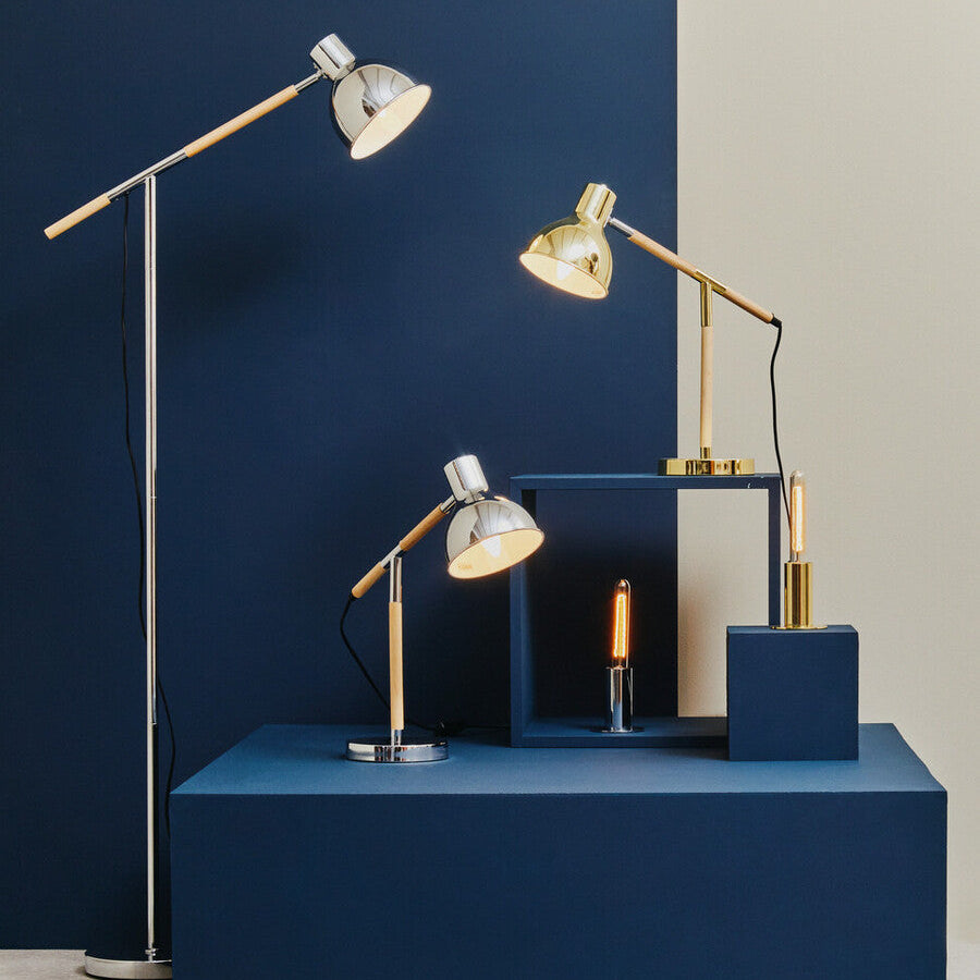 Orsina Stockholm Table Lamp – Modern Chrome Finish with Glass Globe