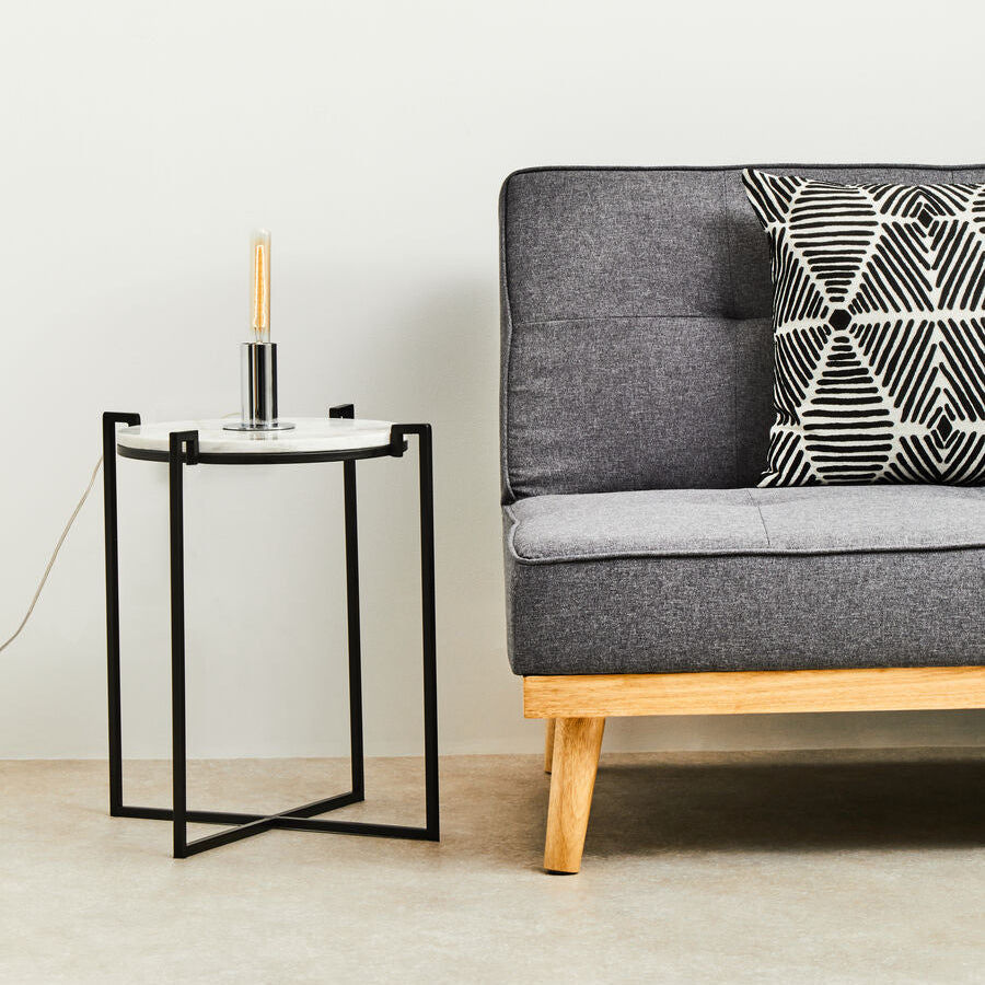 Orsina Stockholm Table Lamp – Modern Chrome Finish with Glass Globe