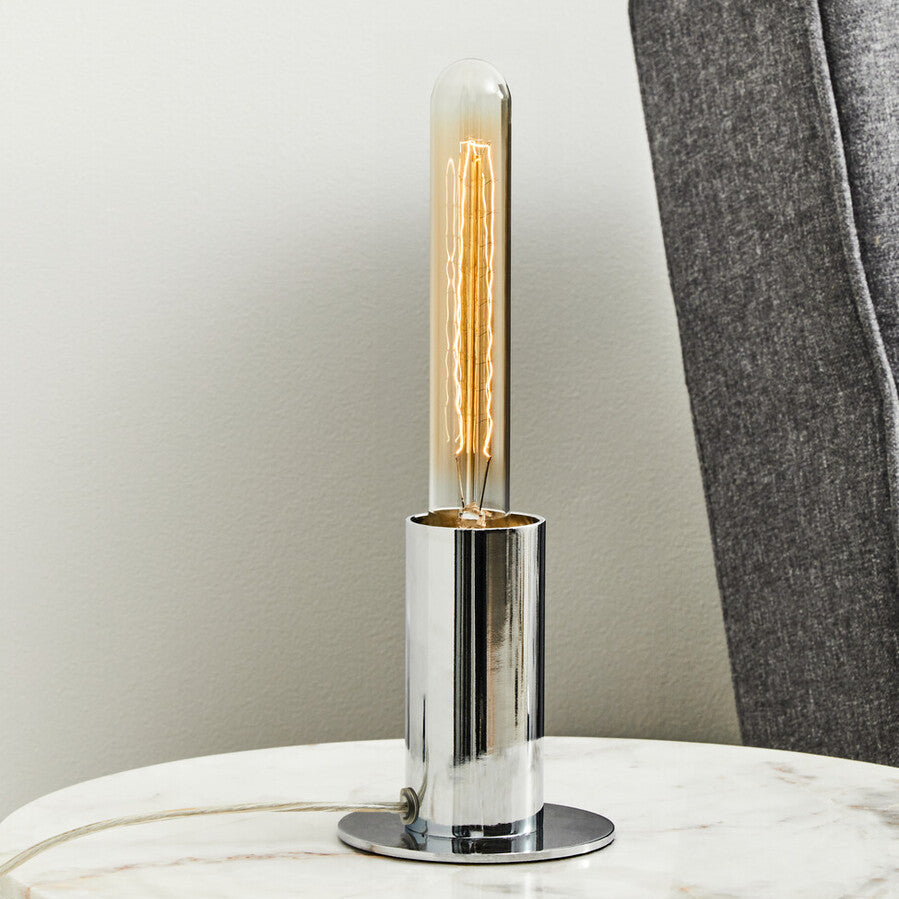 Orsina Stockholm Table Lamp – Modern Chrome Finish with Glass Globe
