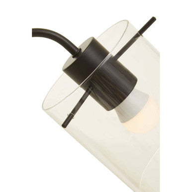 Orsina Stockholm Curved Table Lamp – Matte Black & Rubberwood