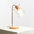Orsina Stockholm Curved Table Lamp – Shiny Copper & Rubberwood