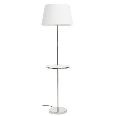 Orsina Stockholm Chrome Floor Lamp with Tray Shelf & Tapered Shade