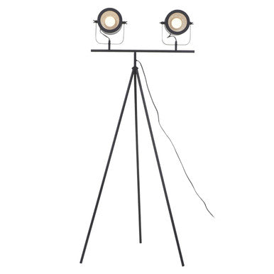 Orsina Stockholm Two Spotlight Tripod Floor Lamp – Matte Black