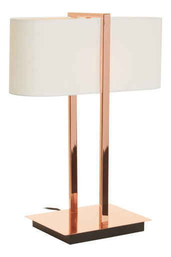 Orsina Lilian Copper Finish Table Lamp with White Linen Shade