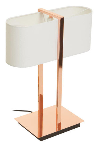Orsina Lilian Copper Finish Table Lamp with White Linen Shade
