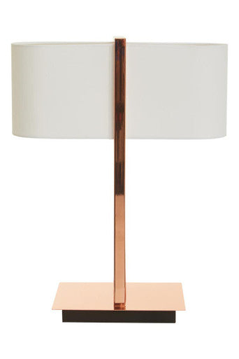 Orsina Lilian Copper Finish Table Lamp with White Linen Shade