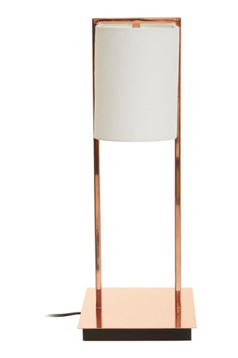 Orsina Lilian Copper Finish Table Lamp with White Linen Shade