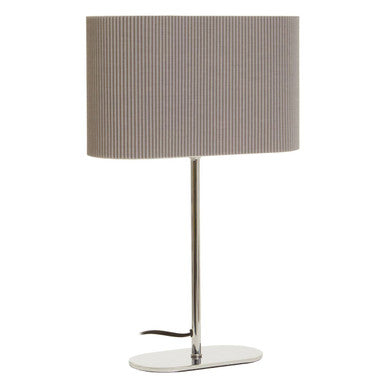 Orsina Lilian Silver Table Lamp with Grey Linen Shade - Modern Lighting