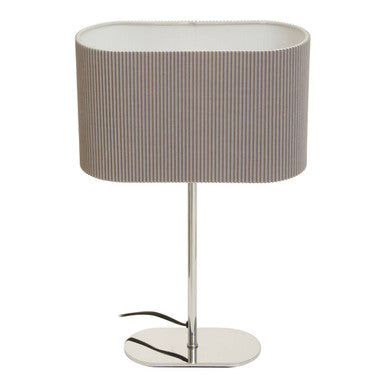 Orsina Lilian Silver Table Lamp with Grey Linen Shade - Modern Lighting