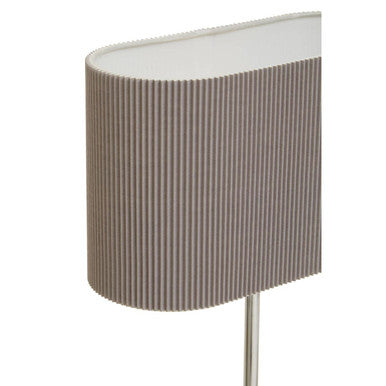 Orsina Lilian Silver Table Lamp with Grey Linen Shade - Modern Lighting