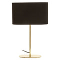 Orsina Lilian Brass Table Lamp | Black Ribbed Linen Shade Desk Light