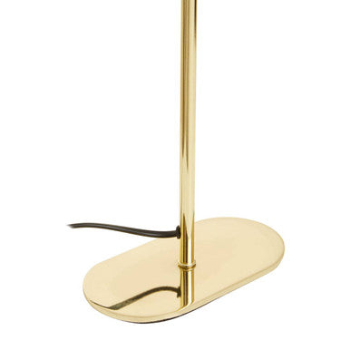 Orsina Lilian Brass Table Lamp | Black Ribbed Linen Shade Desk Light