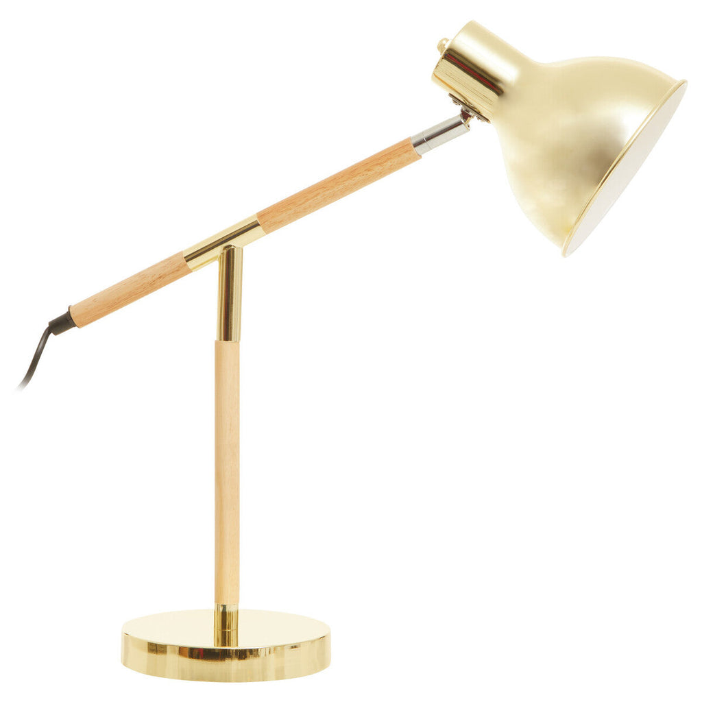 Orsina Stockholm Brass Adjustable Desk Lamp | Wood & Metal Task Light