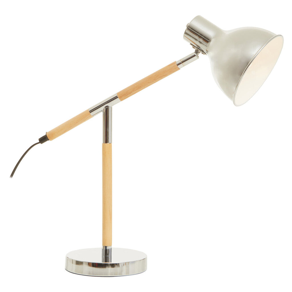 Orsina Stockholm Adjustable Desk Lamp – Chrome & Rubberwood Task Light