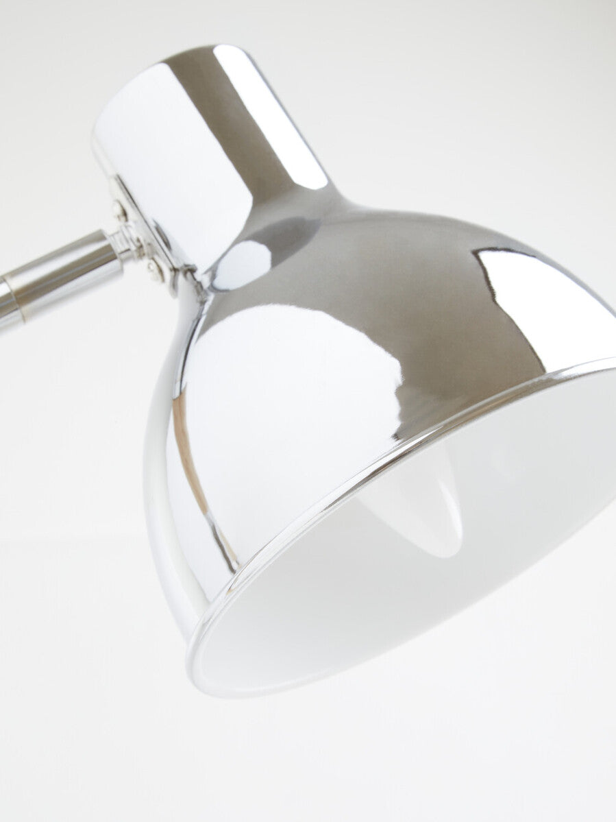 Orsina Stockholm Adjustable Desk Lamp – Chrome & Rubberwood Task Light