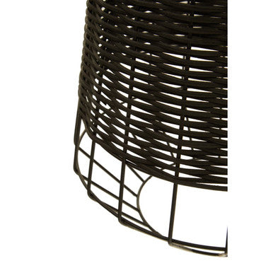 Orsina Jaya Black Rattan Pendant Light – Tapered Woven Ceiling Lamp