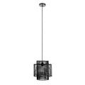 Orsina Jaya Black Rattan Overlapping Pendant Light – Modern Drum Lamp