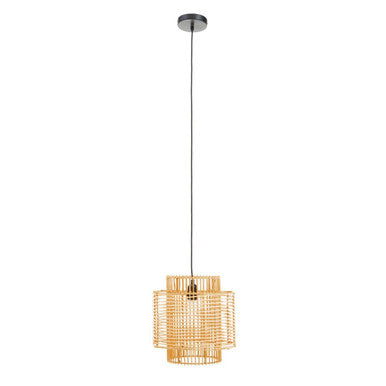 Orsina Jaya Natural Rattan Overlapping Pendant Lamp – Boho Woven Light