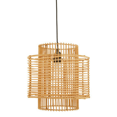Orsina Jaya Natural Rattan Overlapping Pendant Lamp – Boho Woven Light
