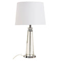 Orsina Helvetia Crystal Table Lamp – Chrome Base with White Shade