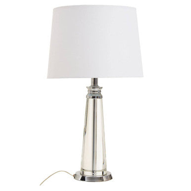 Orsina Helvetia Crystal Table Lamp – Chrome Base with White Shade
