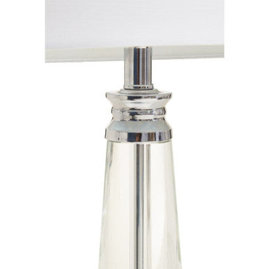 Orsina Helvetia Crystal Table Lamp – Chrome Base with White Shade