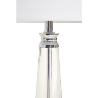 Orsina Helvetia Crystal Table Lamp – Chrome Base with White Shade